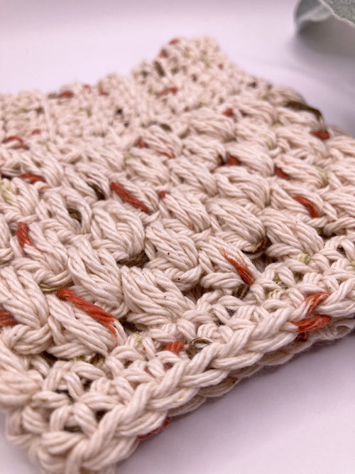 Beige Crochet Coffee Cup Cozy: Reusable Cotton Sleeve