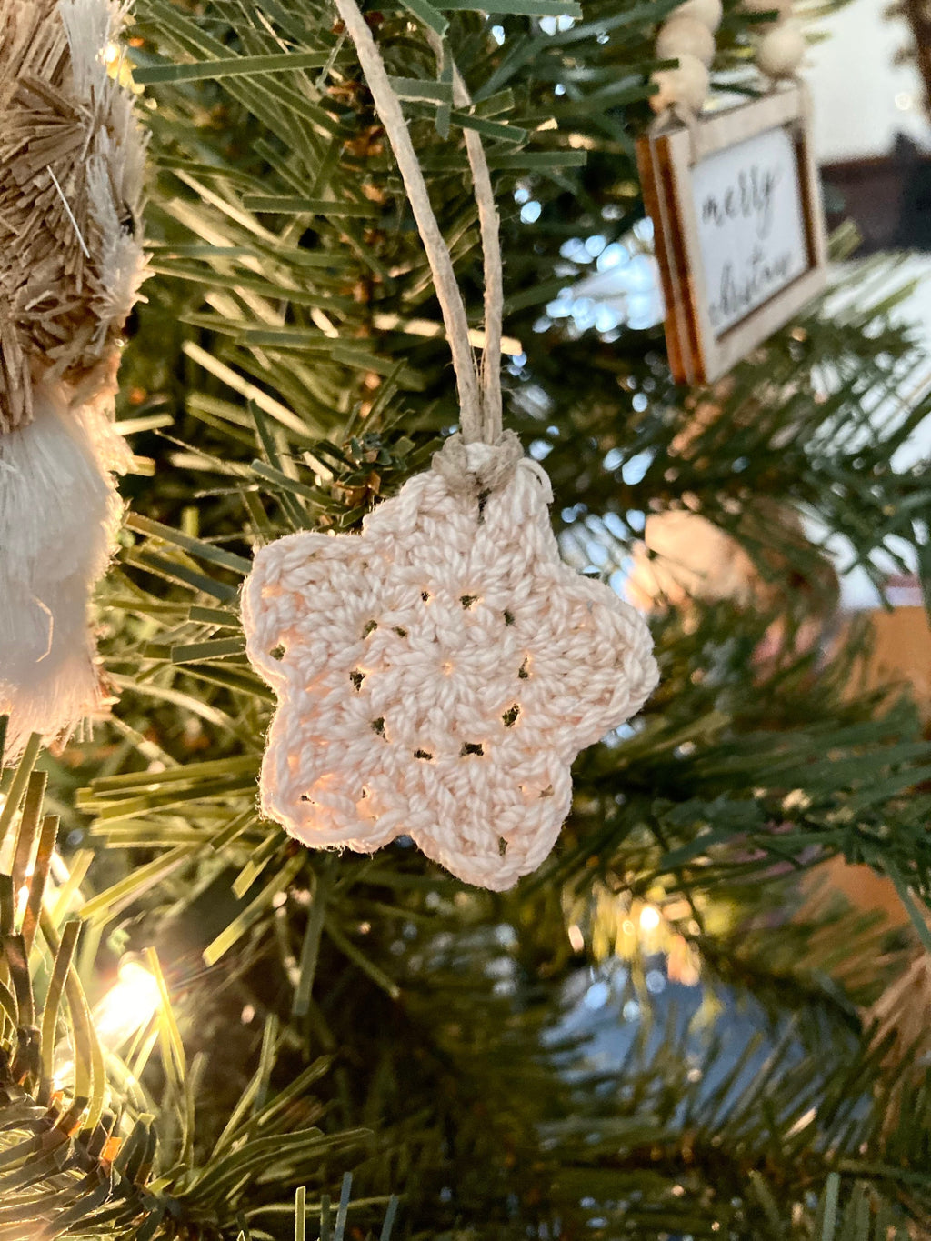 Crochet Christmas Ornaments, Christmas Ornaments Crochet, Farmhouse Christmas,  Rustic Christmas Ornaments, Boho Christmas Ornaments,