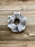 Handmade Gray Velvet Scrunchie: Soft Ponytail Holder