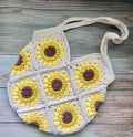 Handmade Granny Square Crochet Bag: Boho Cotton Tote