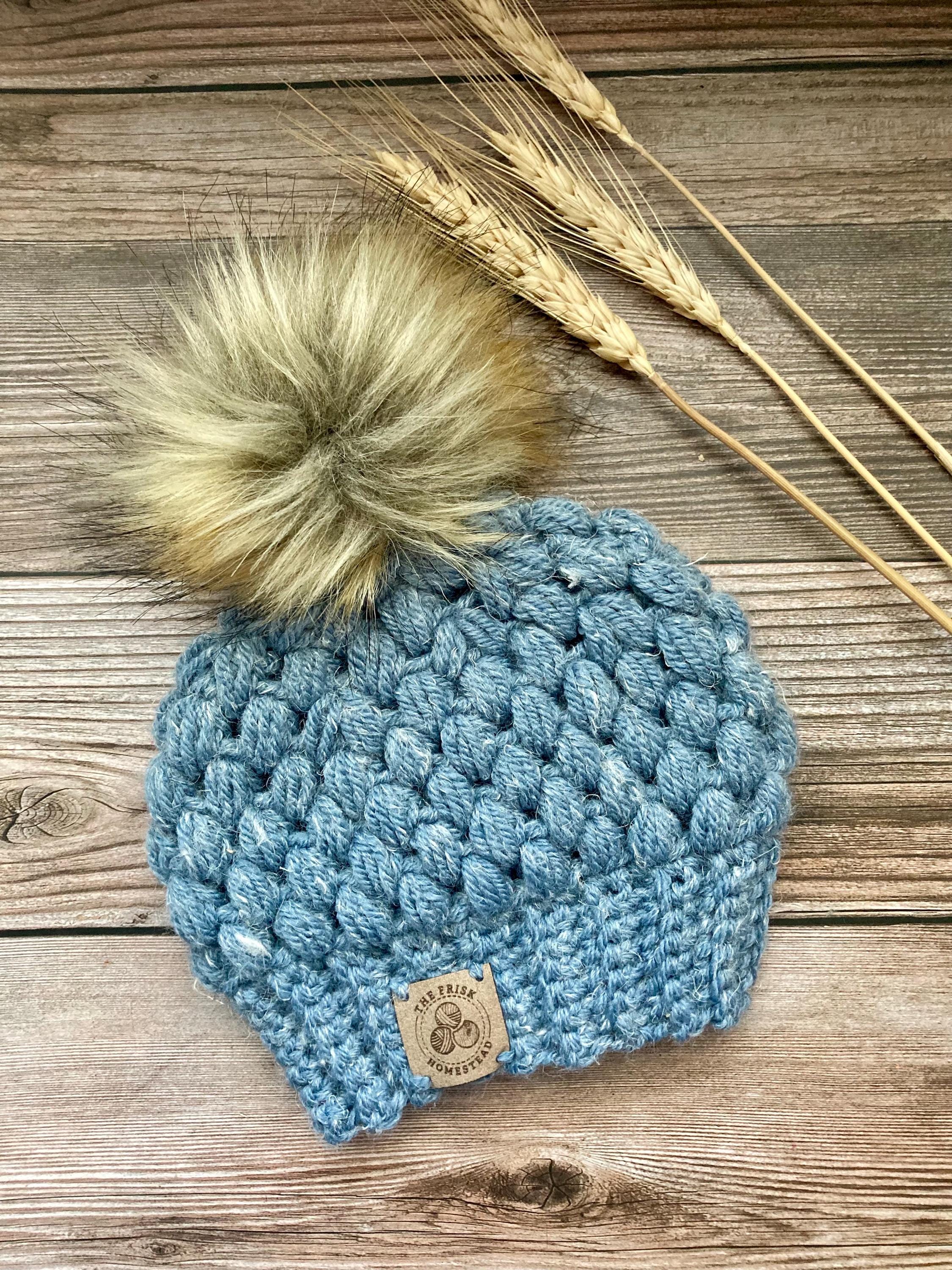 Custom Crochet Baby Gift Set, Pom Pom Beanie, Rainbow Rattle