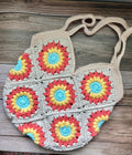 Handmade Granny Square Crochet Bag: Boho Cotton Tote