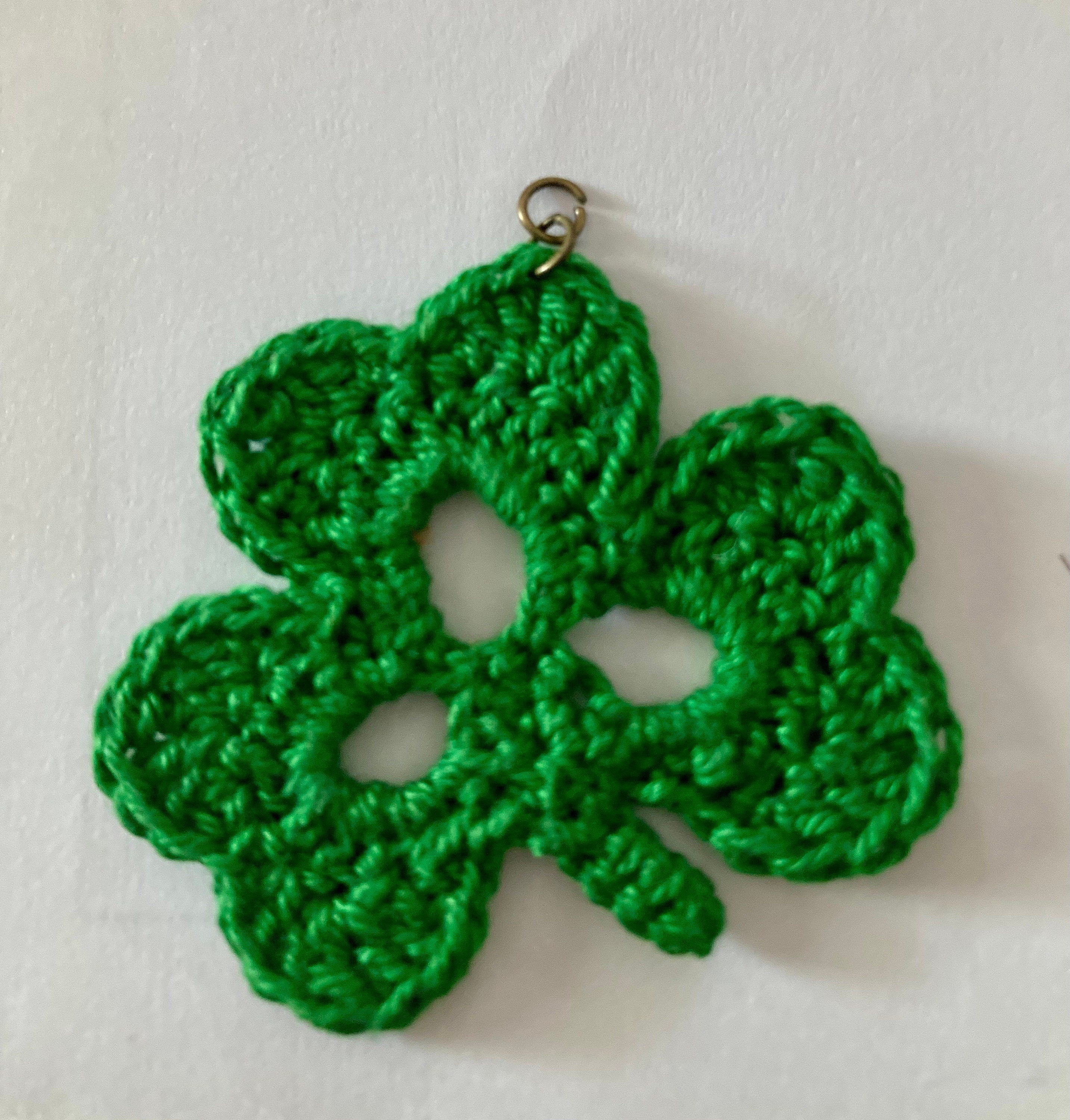 Shamrock Earrings, crochet earrings, handmade jewelry, gifts for st patricks day