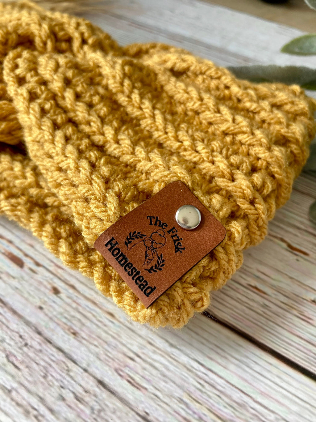 Honeycomb Crochet Twisted Headband: Sungold Boho Ear Warmer