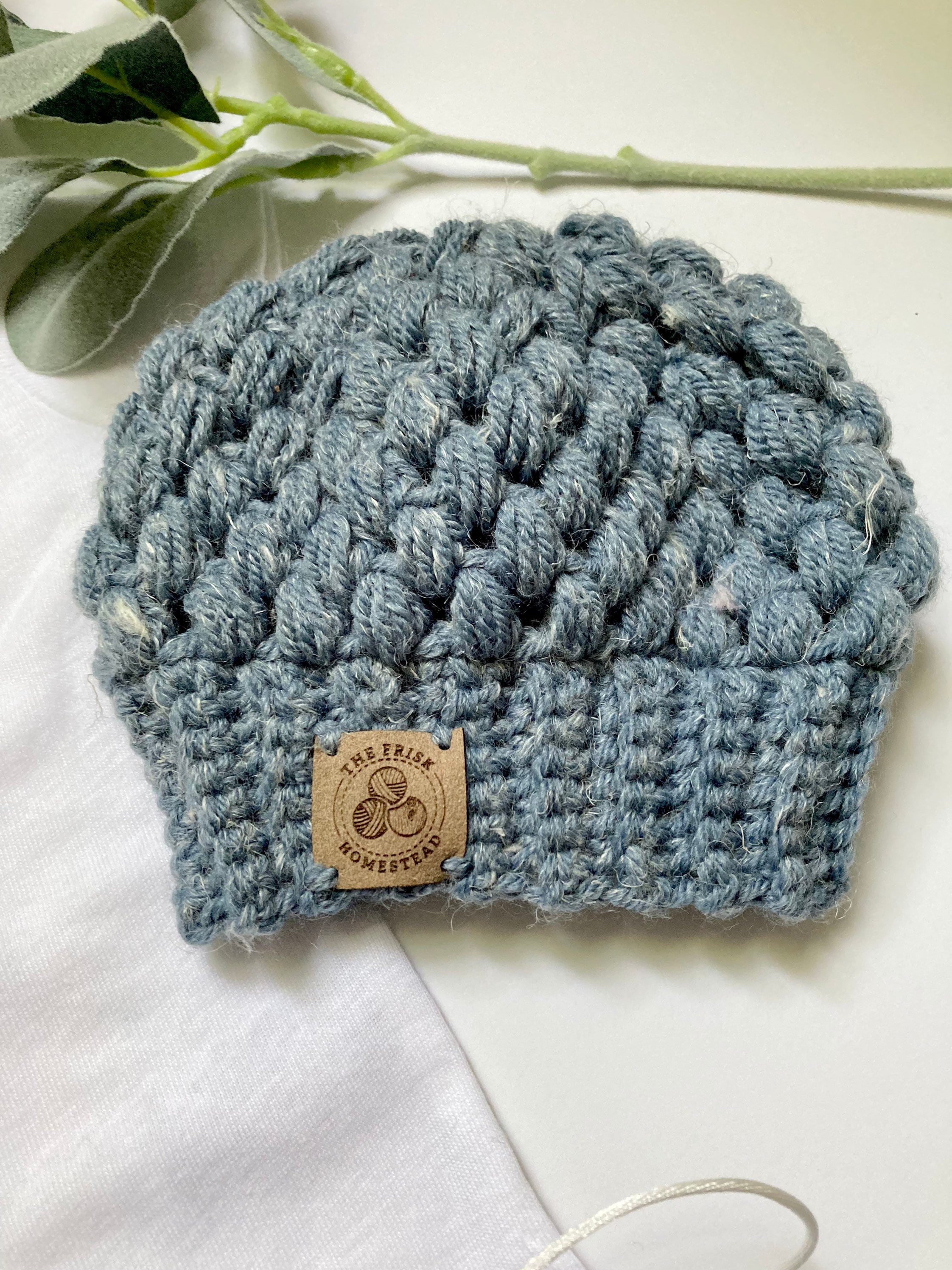 Personalized Crochet Baby Gift Set, Beanie and Rattle