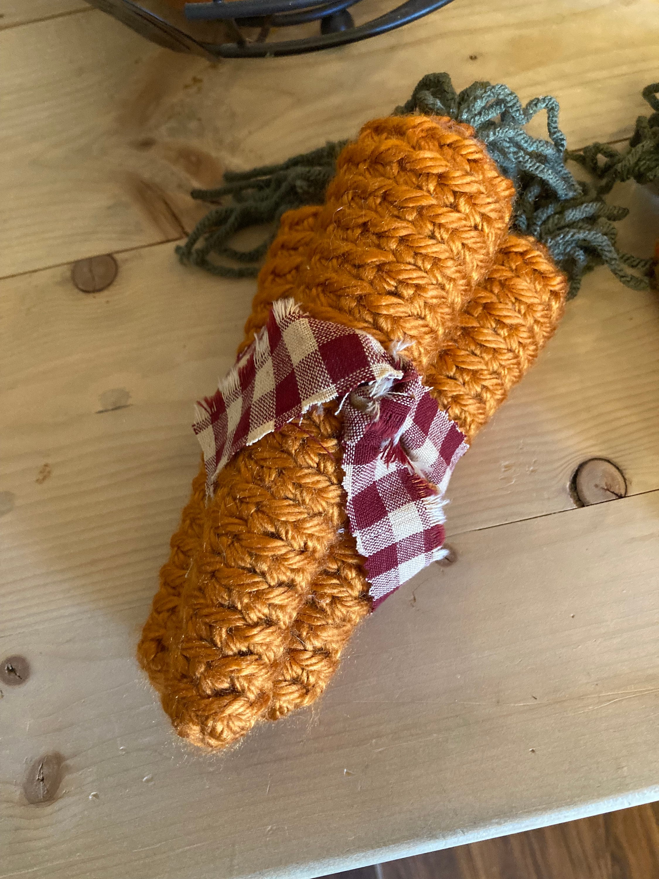 Crochet Carrot Decor: Farmhouse Spring Kitchen Decoration