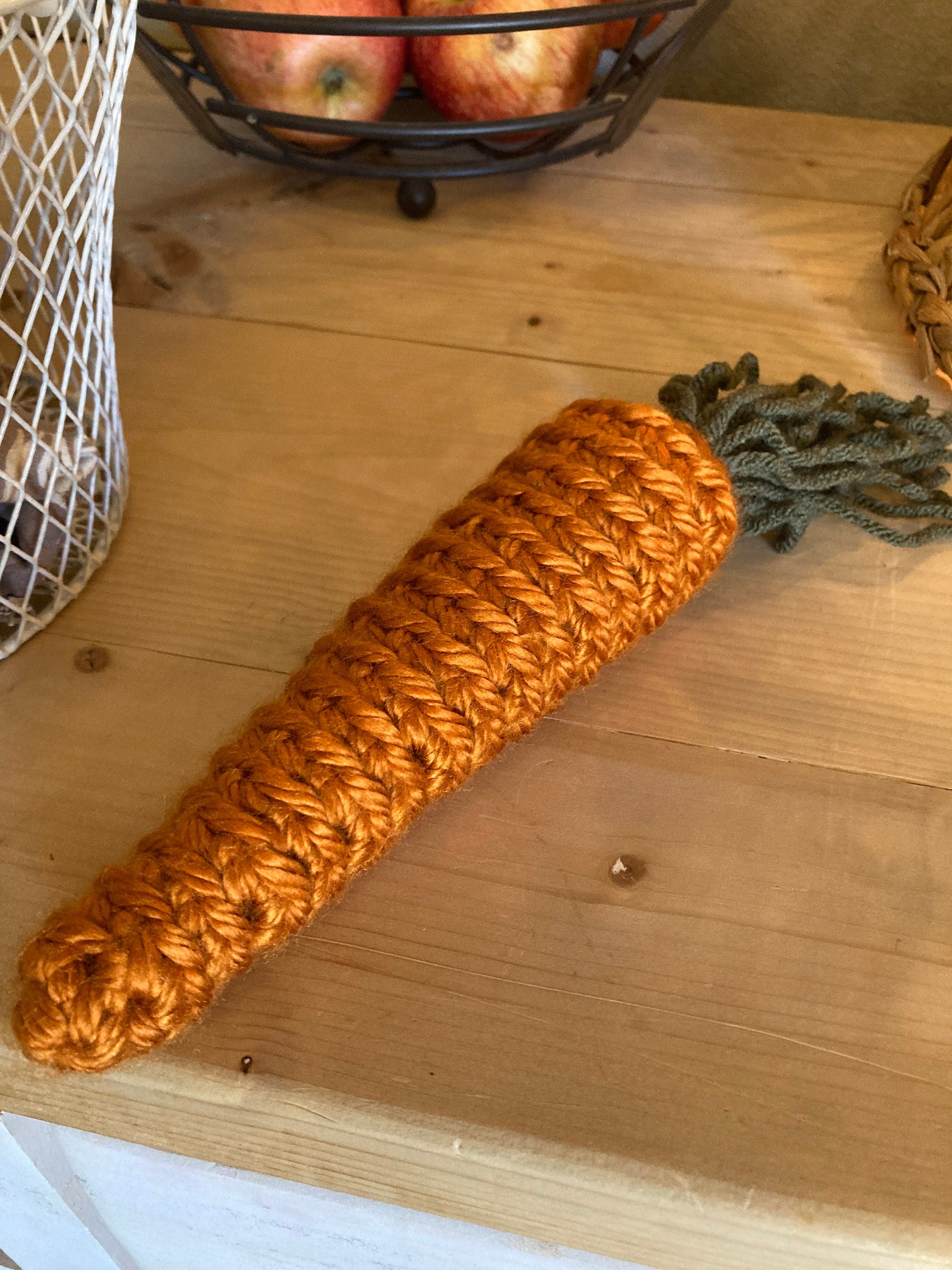 Crochet Carrot Decor: Farmhouse Spring Kitchen Decoration