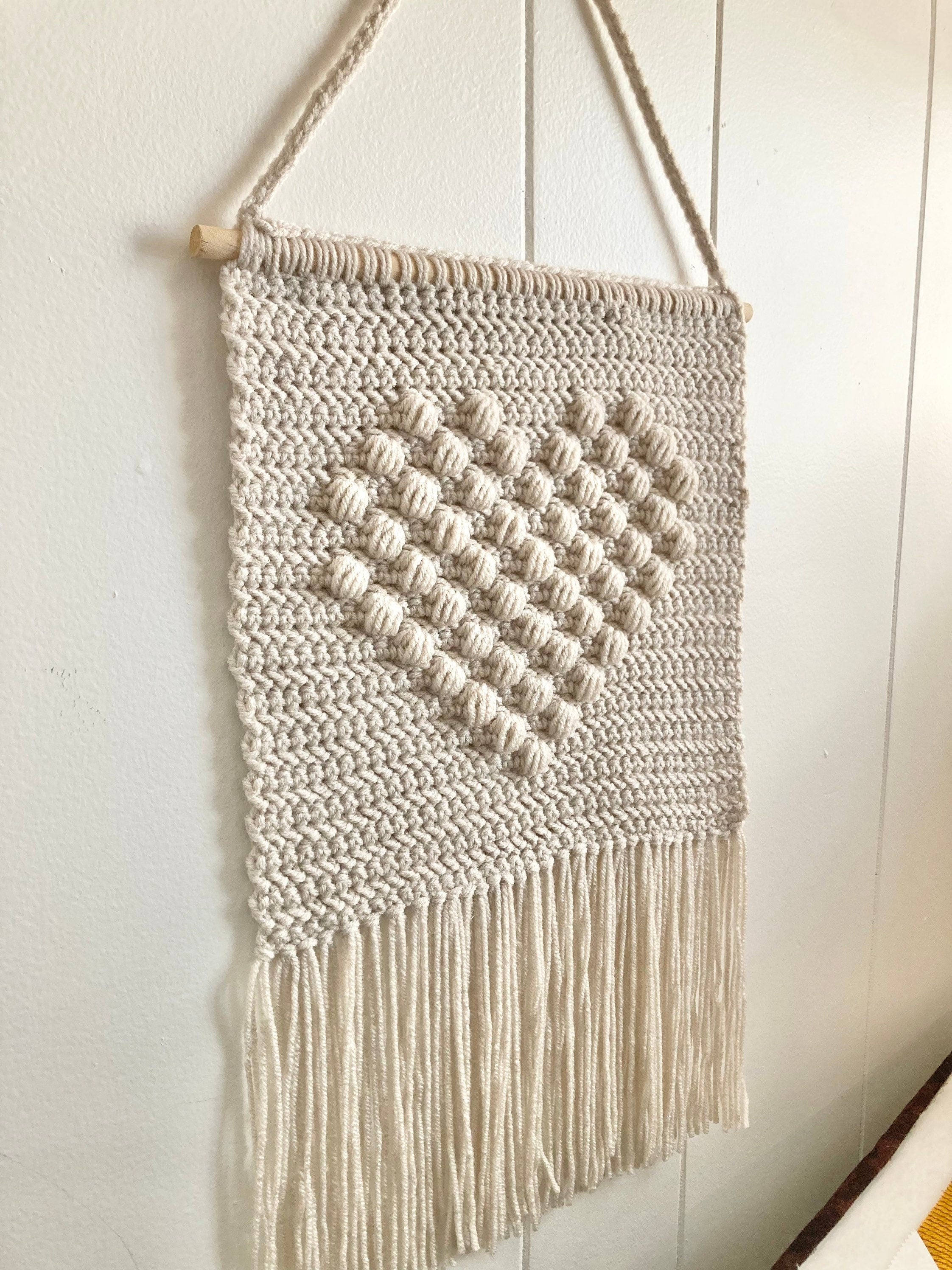 Textural Heart Crochet Wall Hanging: Boho Nursery Decor
