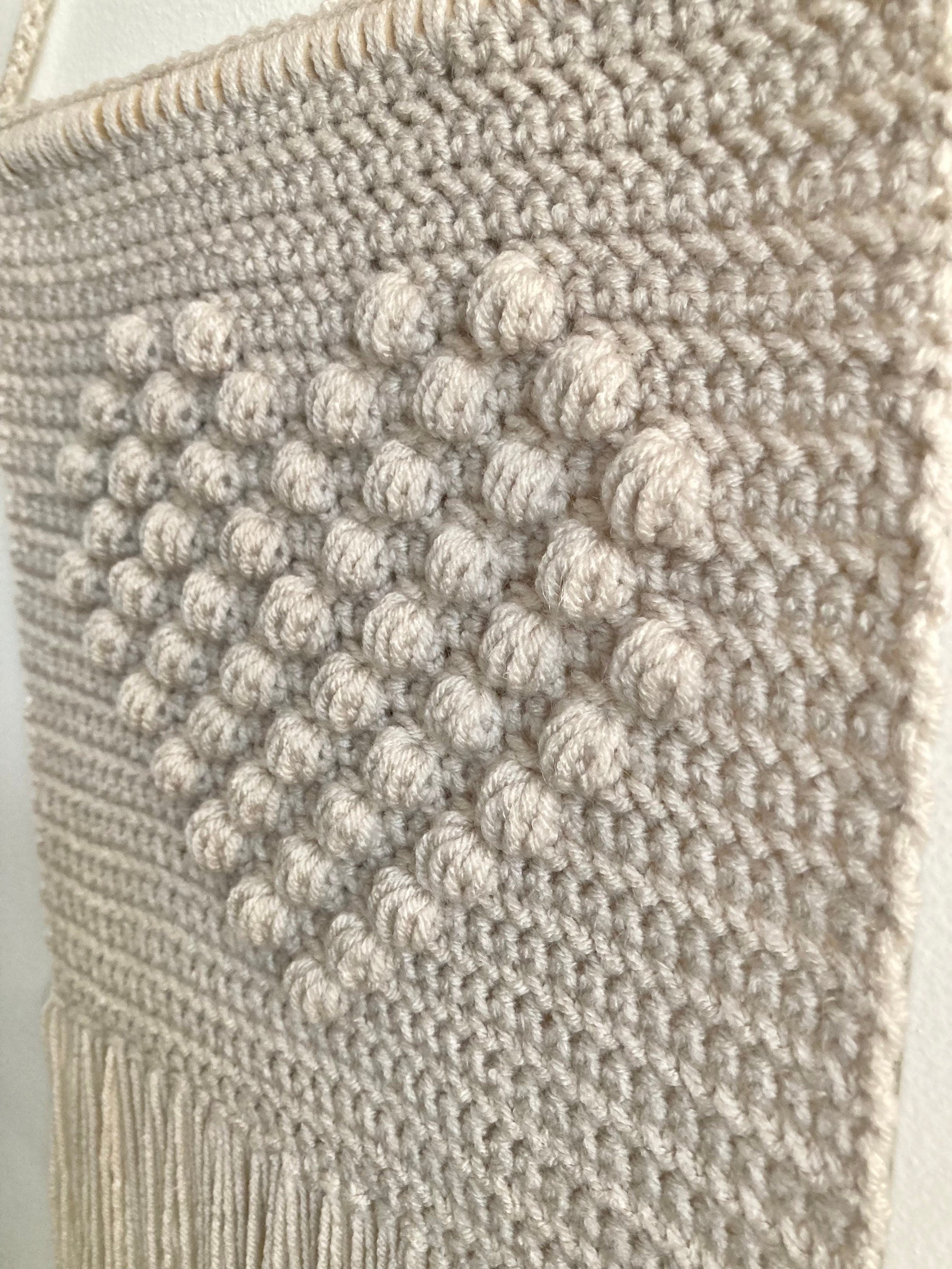 Textural Heart Crochet Wall Hanging: Boho Nursery Decor