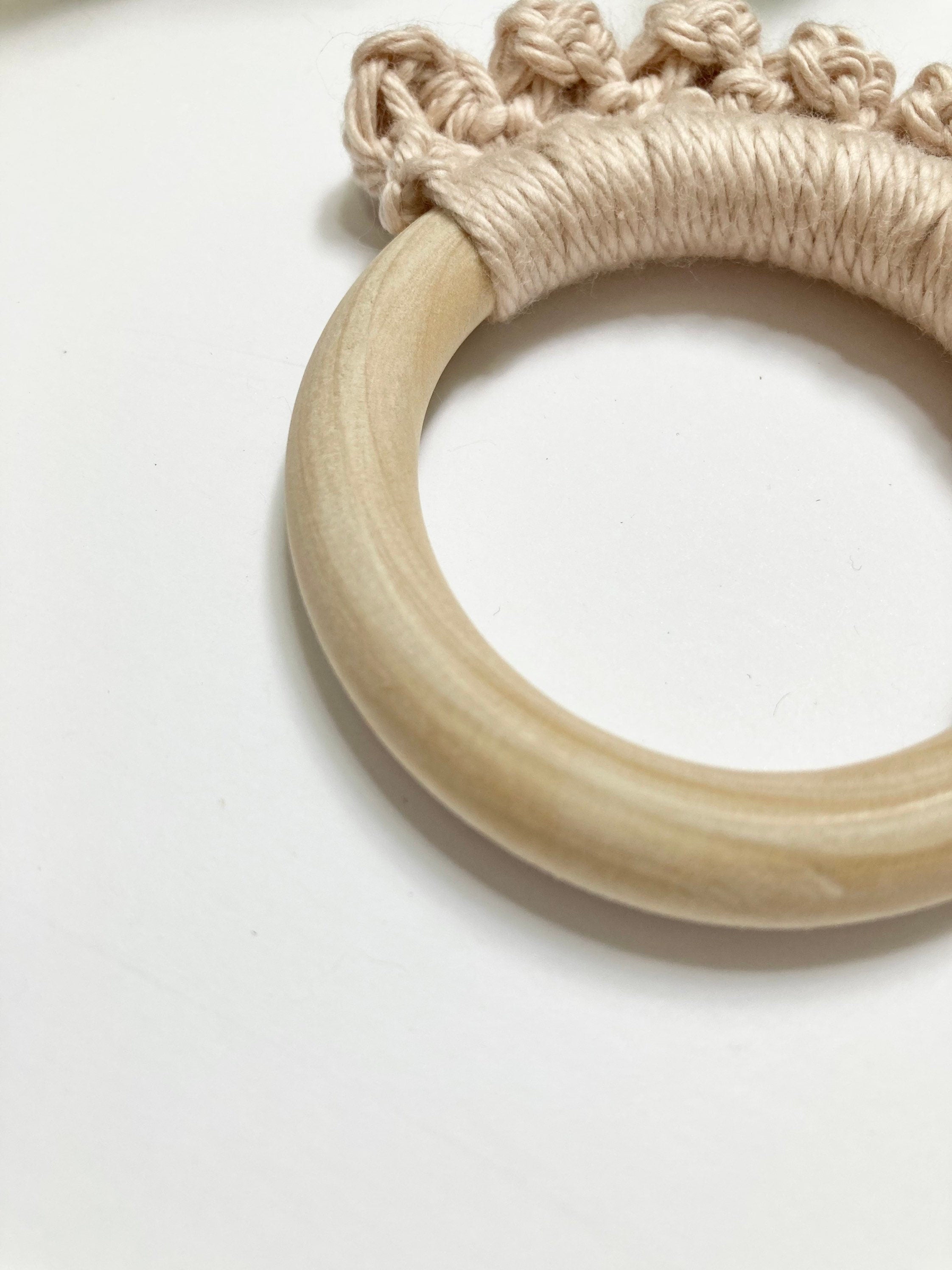 Crochet Baby Teether: Wooden Teething Toy, Cotton Yarn