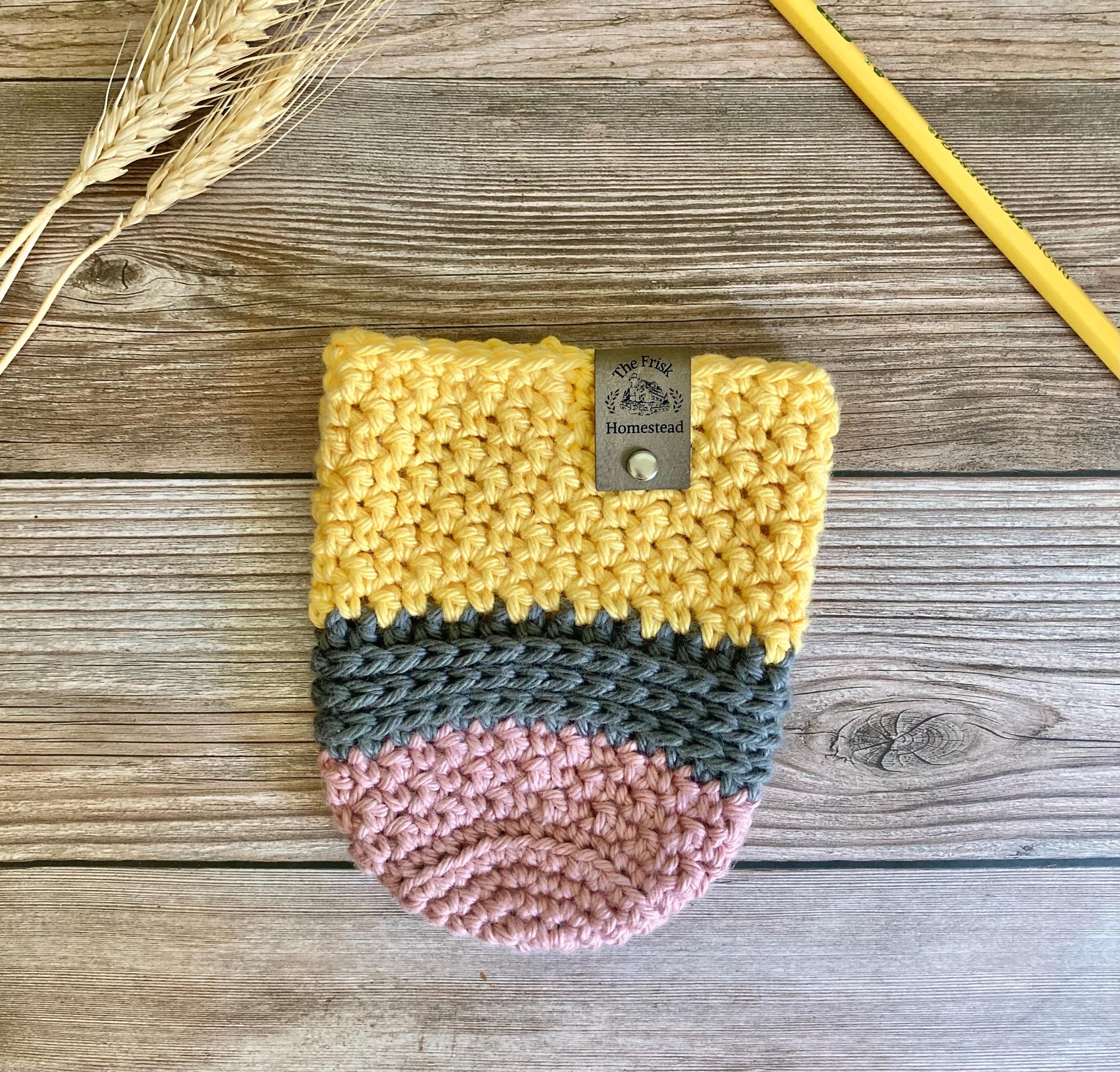 Crochet Iced Coffee Cozy: Pencil Design, Reusable Cup Sleeve