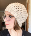 Crochet Messy Bun Beanie: Linen Ponytail Hat for Women
