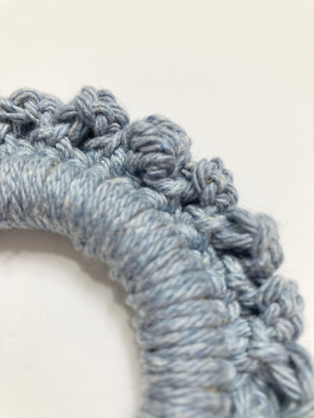 Crochet Baby Teether: Wooden Teething Toy, Stonewash Blue
