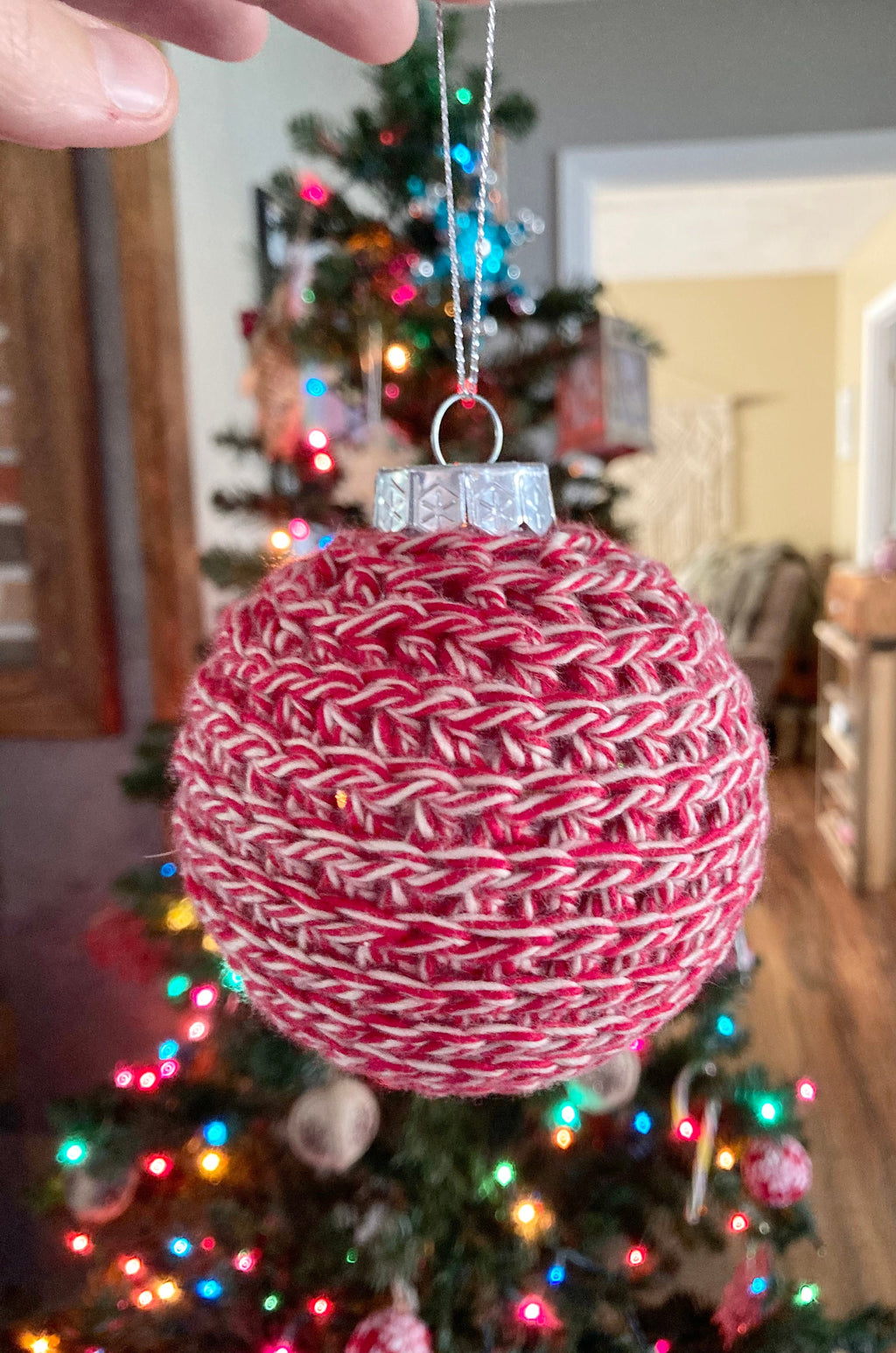 Handmade Christmas Ornament, Crocheted Christmas Ornaments, Christmas Ornament Gift, Handmade Ornament, Spiral Ball Ornament, Christmas Gift