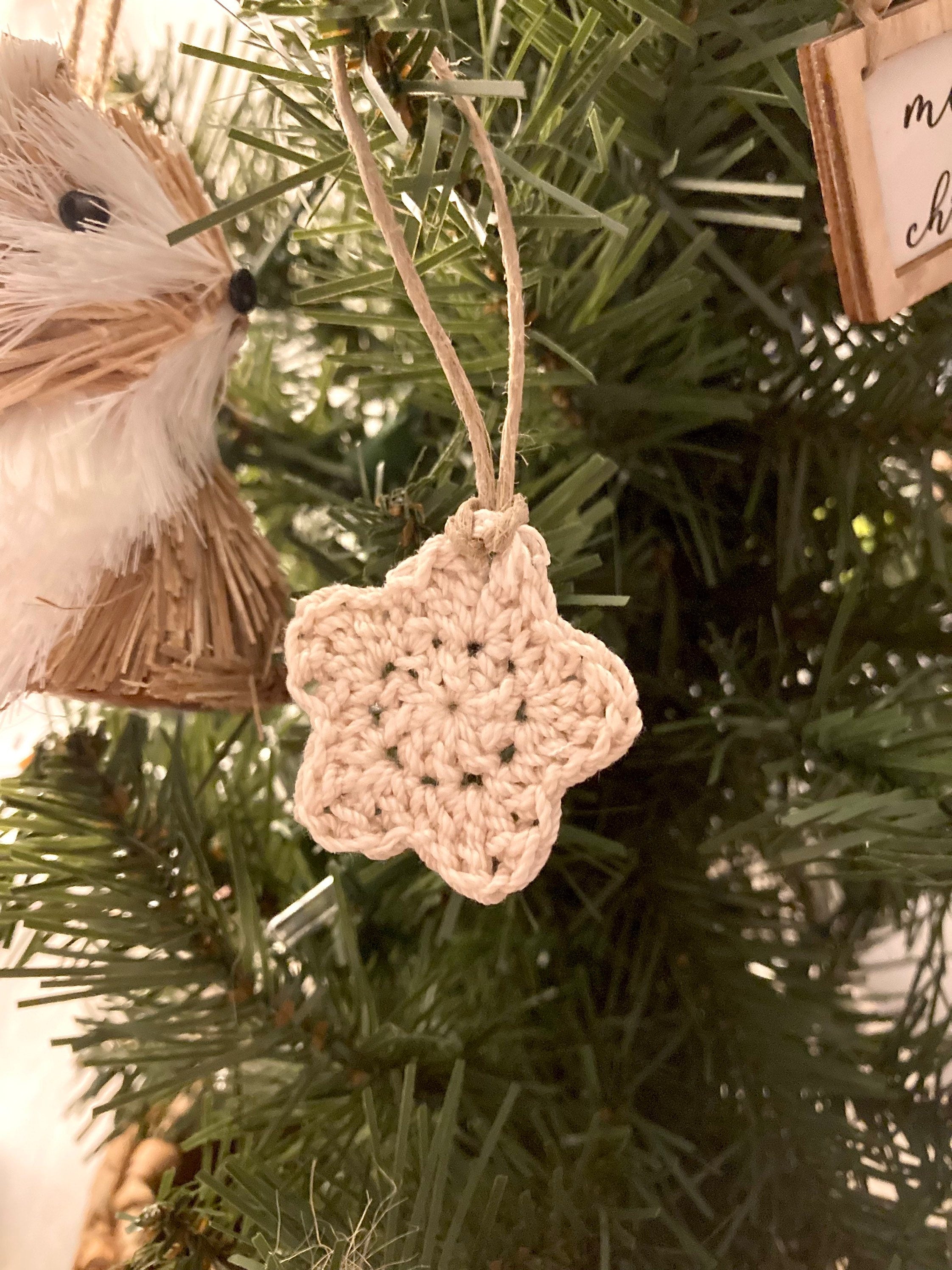 Crochet Christmas Ornaments, Christmas Ornaments Crochet, Farmhouse Christmas,  Rustic Christmas Ornaments, Boho Christmas Ornaments,
