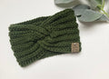 Olive Crochet Twisted Headband: Women's Boho Ear Warmer