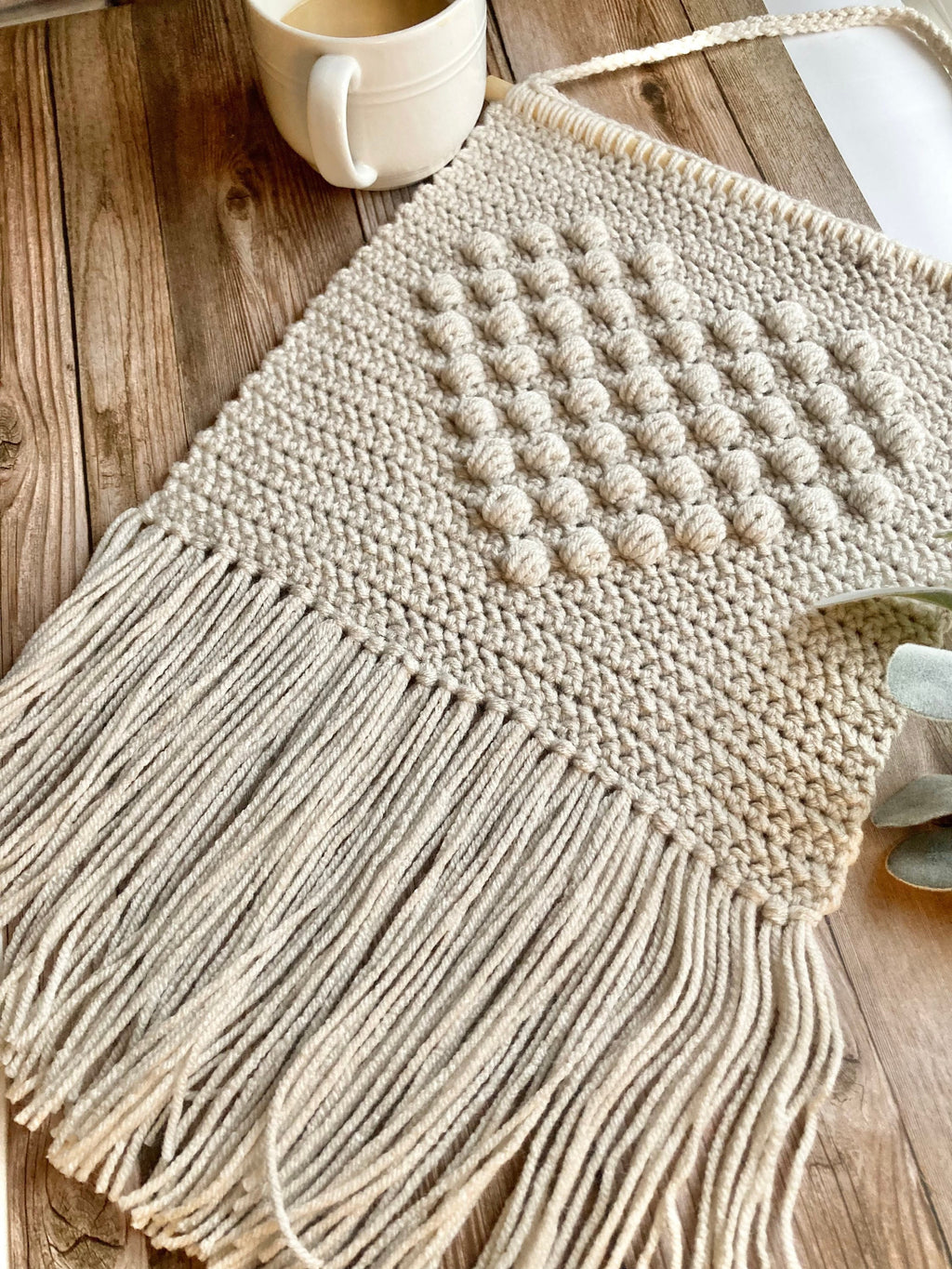 Textural Heart Crochet Wall Hanging: Boho Nursery Decor