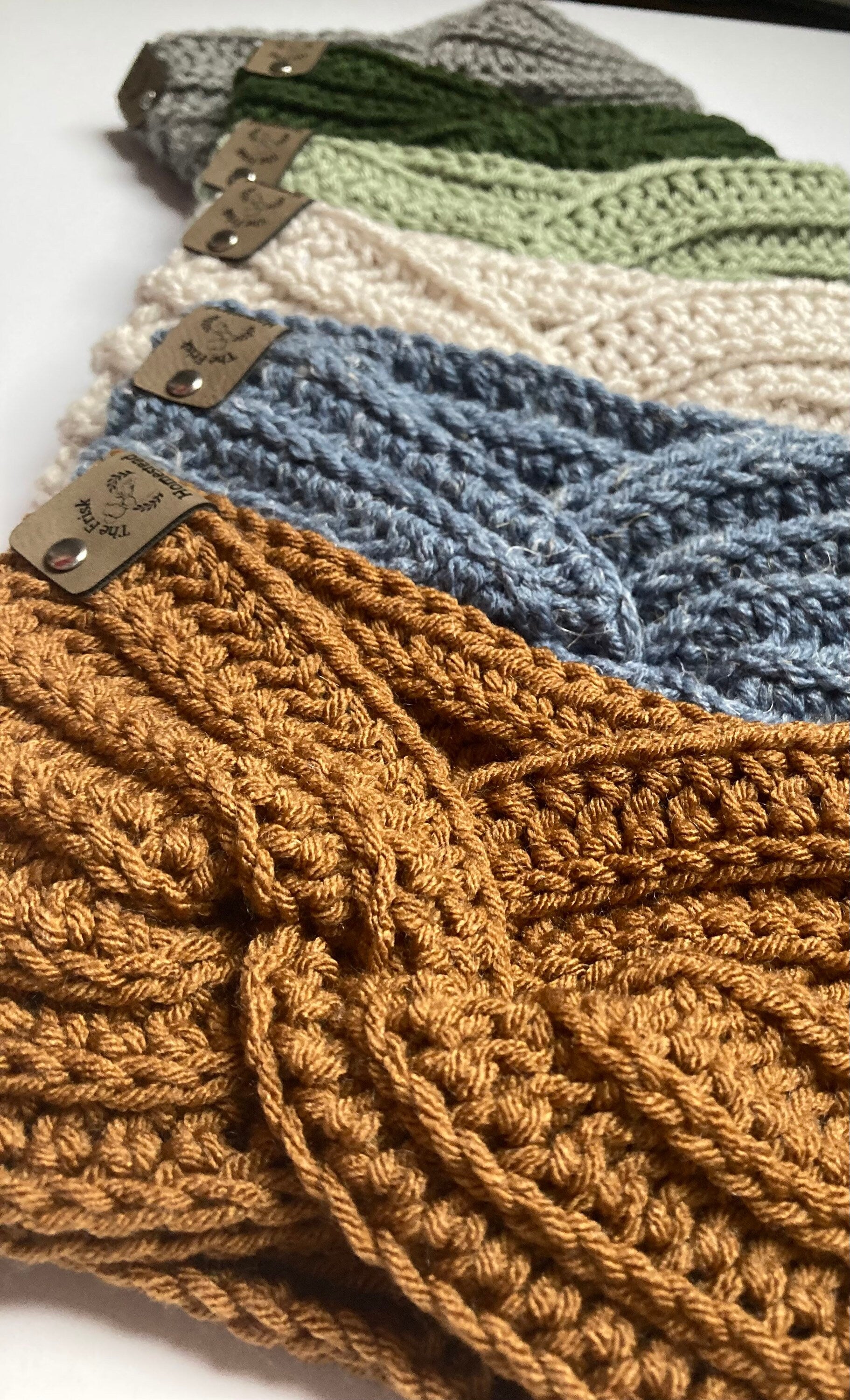 Linen Crochet Twisted Headband: Boho Ear Warmer
