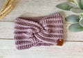 Lavender Crochet Twisted Headband: Women's Boho Ear Warmer