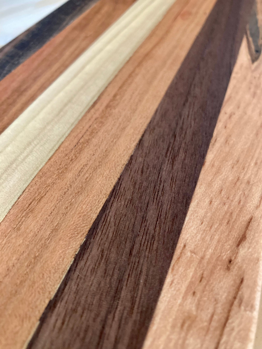 Handmade Wooden Cheese Board: Cherry, Walnut, Maple, Poplar (5.75 x 10.25 inches)