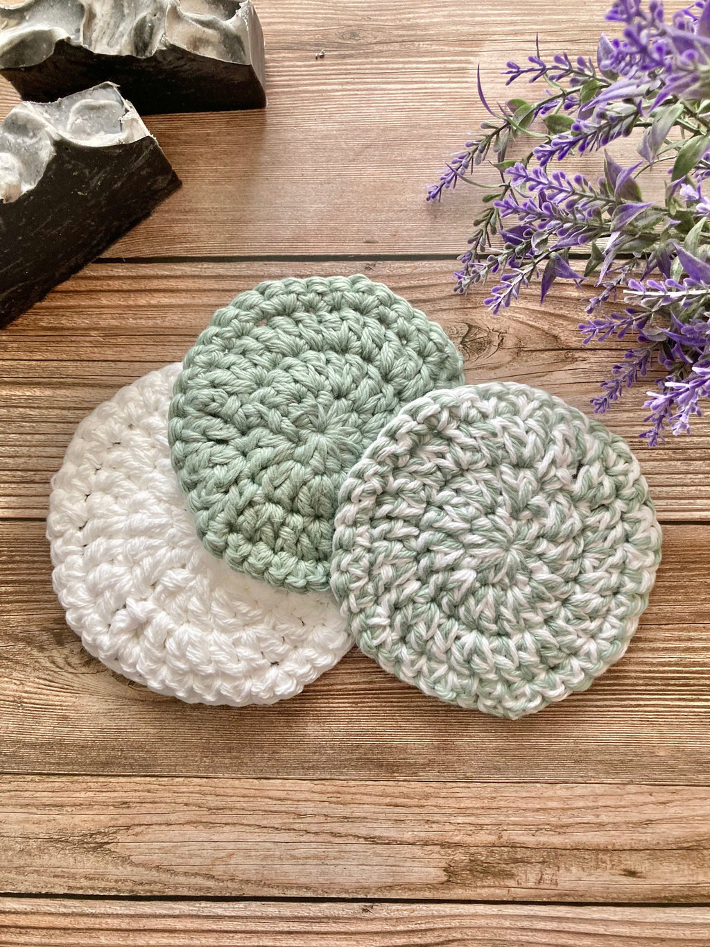 Crochet Face Scrubbies: Cotton Makeup Remover Pads, Eco Friendly Set