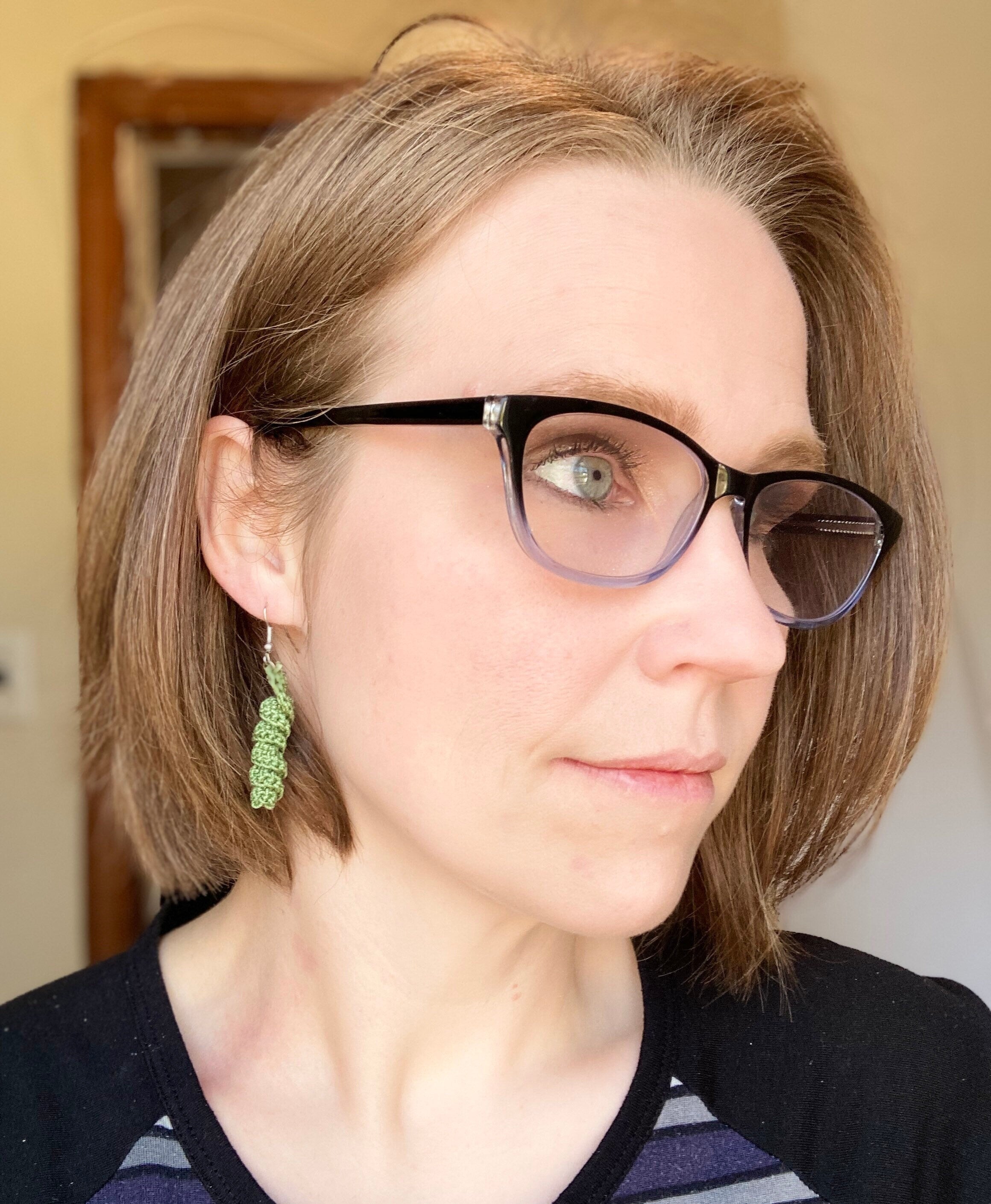 Spiral Crochet Earrings: Rosemary Cotton Boho Jewelry