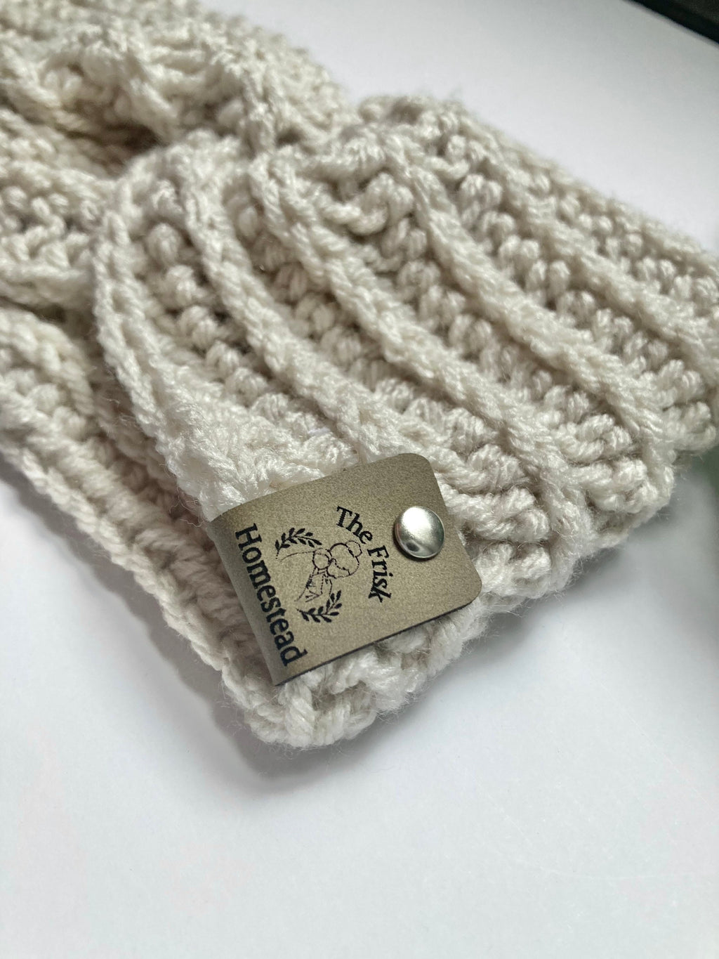 Linen Crochet Twisted Headband: Boho Ear Warmer