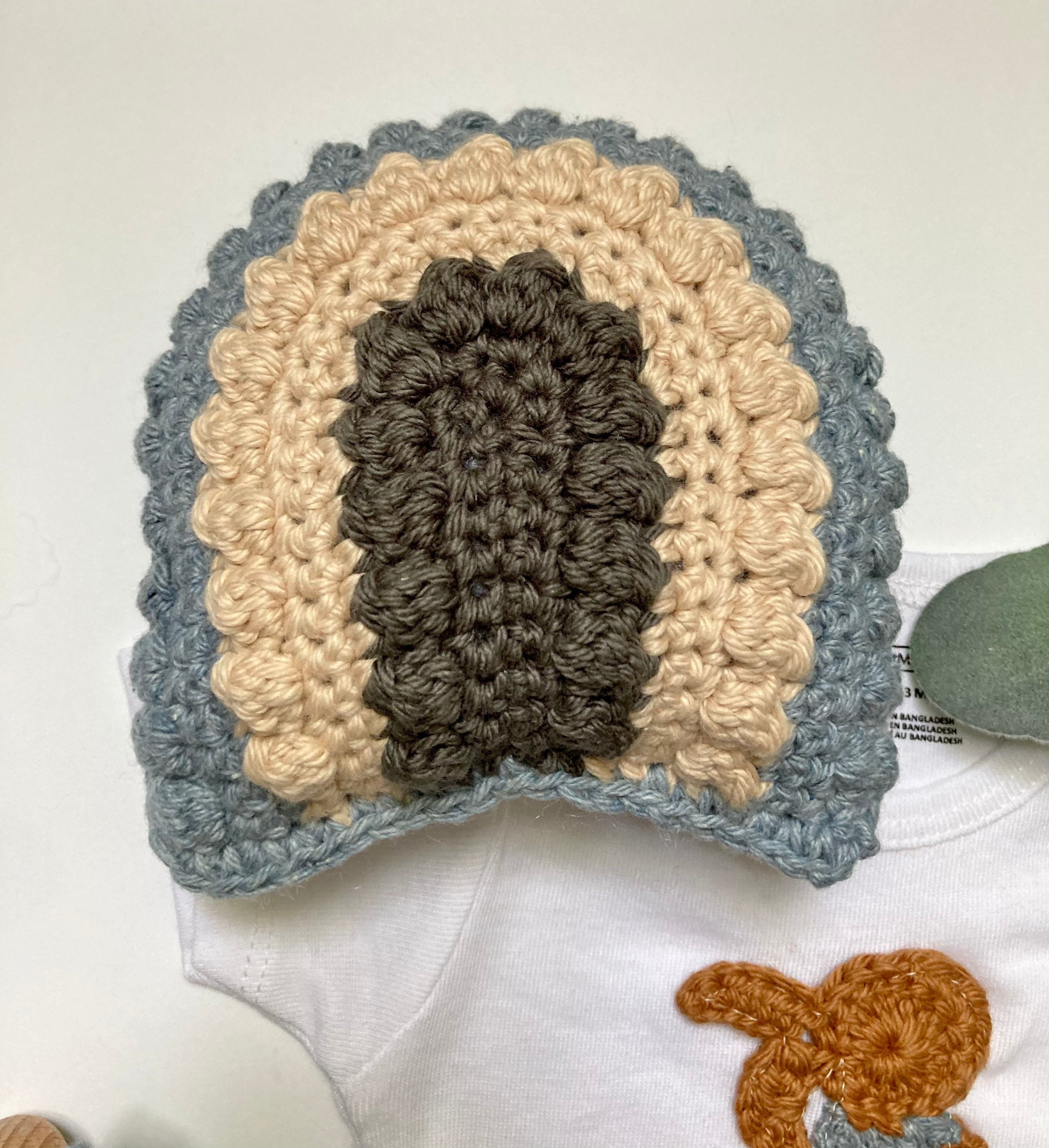 Personalized Crochet Baby Gift Set, Beanie and Rattle